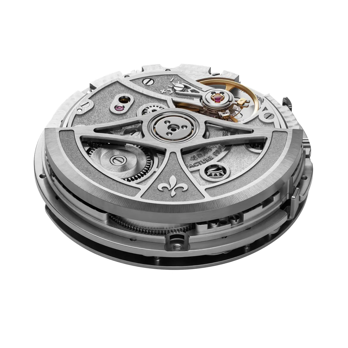 Calibre Initial Chronographe de la Manufacture Pequignet vu de trois quarts